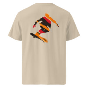 T-shirt, tailles: s,m,l,xl,2xl,3xl, couleur: beige, motif: skateboard
