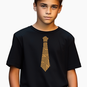 T shirt en coton - 8 ans - Noir - Motif: cravate
