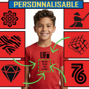 T shirt - 6 ans - rouge - personnalisable - en coton