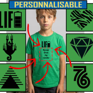 T shirt - 8 ans - vert - personnalisable - en coton