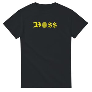 T shirt en coton - noir - taille M - motif "Boss"
