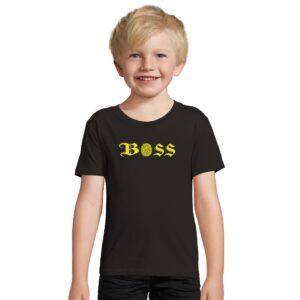 T shirt en coton - noir - 2 ans - motif "Boss"