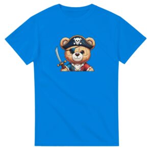 T shirt – bleu – taille M – motif « Ourson Pirate »