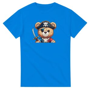T shirt - bleu - taille S - motif "Ourson Pirate"
