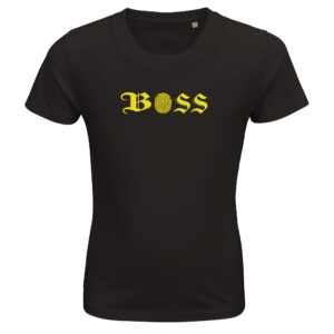 T shirt en coton - noir - 6 ans - motif "Boss"