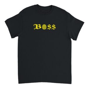 T shirt en coton - noir - taille S - motif "Boss"