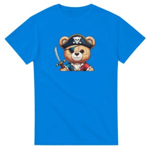 T shirt – bleu – taille L – motif « Ourson Pirate »