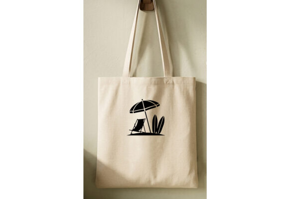 tote bag personnalisable, motif parasol