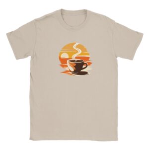 T shirt en 100% coton  - beige - taille S - motif "Coffee"