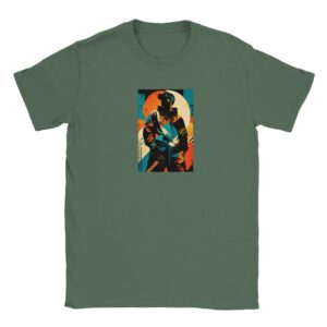 T shirt en coton - vert militaire - taille L - motif "Homme"