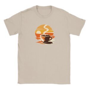 T shirt en 100% coton – beige – taille L – motif « Coffee »